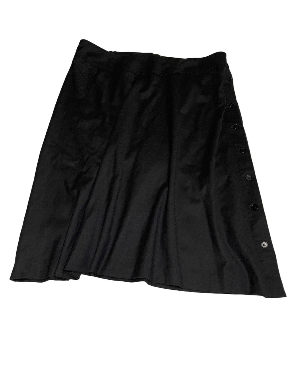 Talbots Woman Luxury Wool Black Italian A-Line Skirt Plus Sz 24W